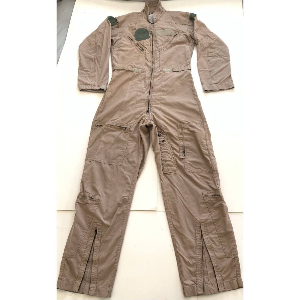 US Military CWU-27/P Flight Suit 40L Carter Sage Tan Flyers Coveralls Lt Col